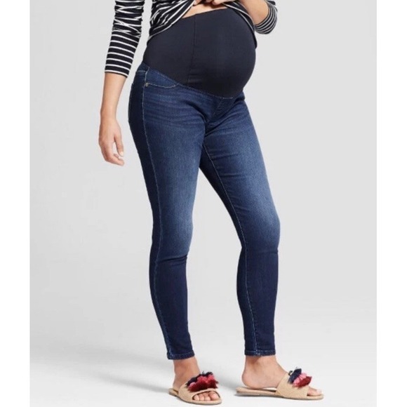 Isabel Maternity by Ingrid & Isabel Denim - Isabel Maternity Over‎ Belly Skinny Jeans Dark Wash Sz 6 29" Stretch